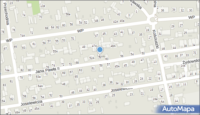 Kock, Jana Pawła II, 52, mapa Kock