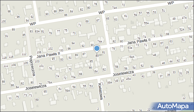 Kock, Jana Pawła II, 83, mapa Kock