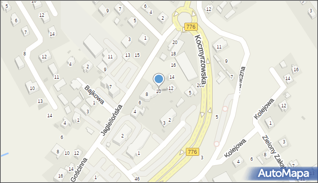 Kocmyrzów, Jagiellońska, 10, mapa Kocmyrzów