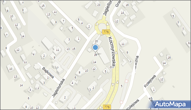 Kocmyrzów, Jagiellońska, 16, mapa Kocmyrzów