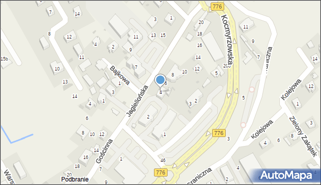 Kocmyrzów, Jagiellońska, 4, mapa Kocmyrzów