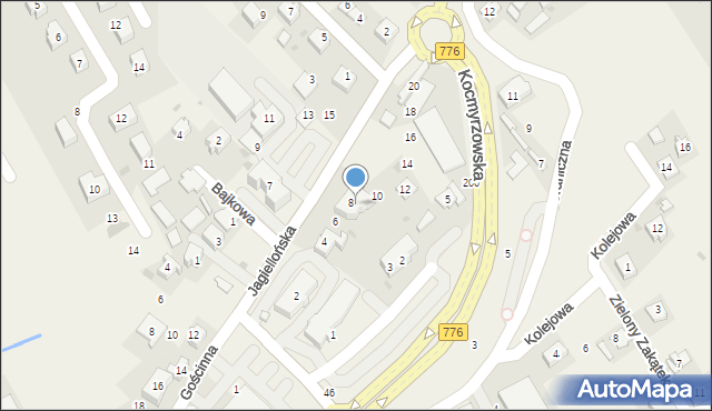 Kocmyrzów, Jagiellońska, 8/2, mapa Kocmyrzów