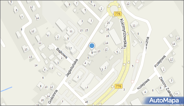 Kocmyrzów, Jagiellońska, 8, mapa Kocmyrzów