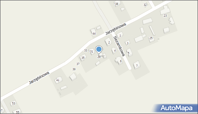 Kocmyrzów, Jarzębinowa, 29, mapa Kocmyrzów