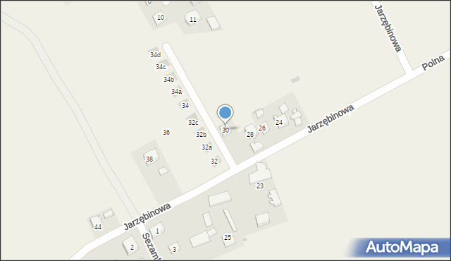 Kocmyrzów, Jarzębinowa, 30, mapa Kocmyrzów