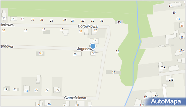 Koczargi Stare, Jagodowa, 22, mapa Koczargi Stare