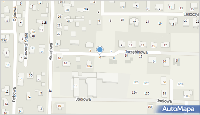 Koczargi Stare, Jarzębinowa, 6, mapa Koczargi Stare