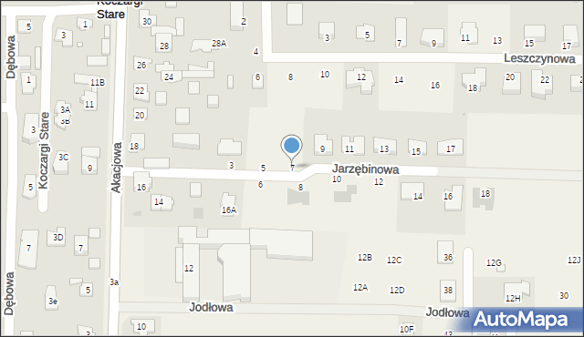Koczargi Stare, Jarzębinowa, 7, mapa Koczargi Stare