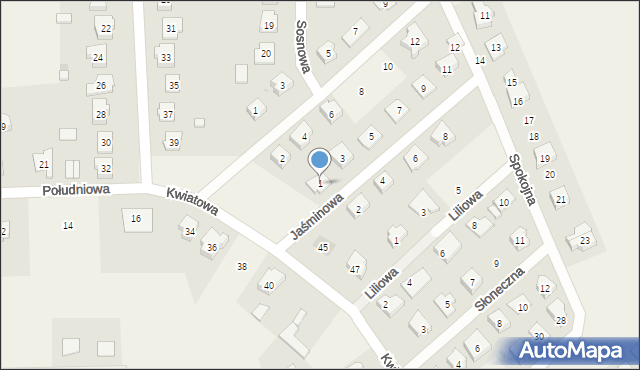 Kokoszkowy, Jaśminowa, 1, mapa Kokoszkowy