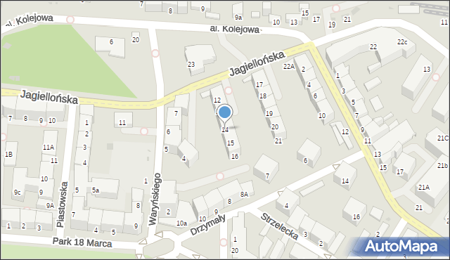 Kołobrzeg, Jagiellońska, 14, mapa Kołobrzegu