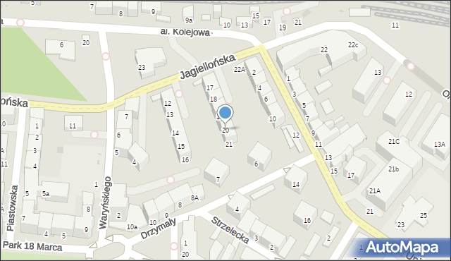 Kołobrzeg, Jagiellońska, 20, mapa Kołobrzegu