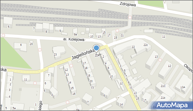 Kołobrzeg, Jagiellońska, 22A, mapa Kołobrzegu