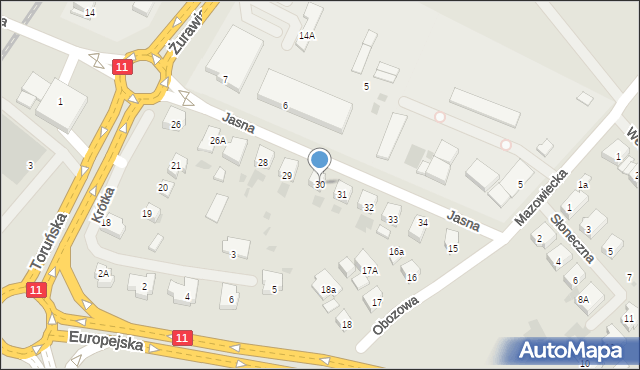 Kołobrzeg, Jasna, 30, mapa Kołobrzegu