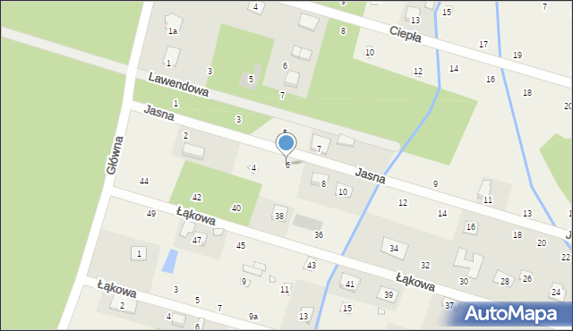 Kolonia Brzeźce, Jasna, 6, mapa Kolonia Brzeźce