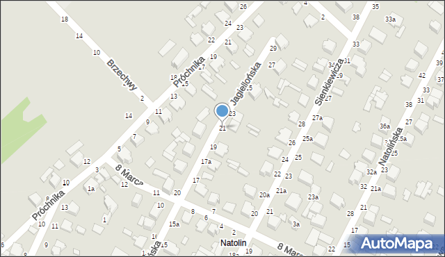 Koluszki, Jagiellońska, 21, mapa Koluszki