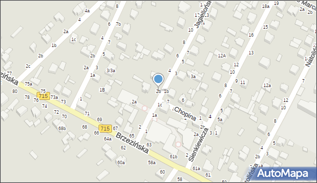 Koluszki, Jagiellońska, 2b, mapa Koluszki