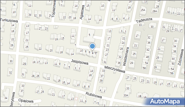 Komorów, Jaspisowa, 4, mapa Komorów