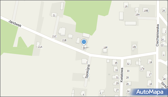 Komory Dąbrowne, Janówek, 20, mapa Komory Dąbrowne