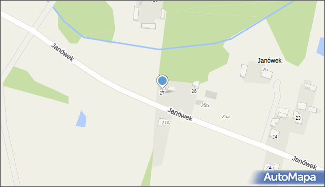 Komory Dąbrowne, Janówek, 27, mapa Komory Dąbrowne