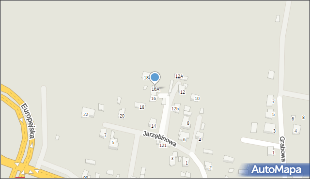 Konin, Jarzębinowa, 16A, mapa Konina