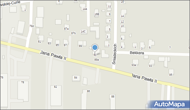 Konin, Jana Pawła II, 91, mapa Konina