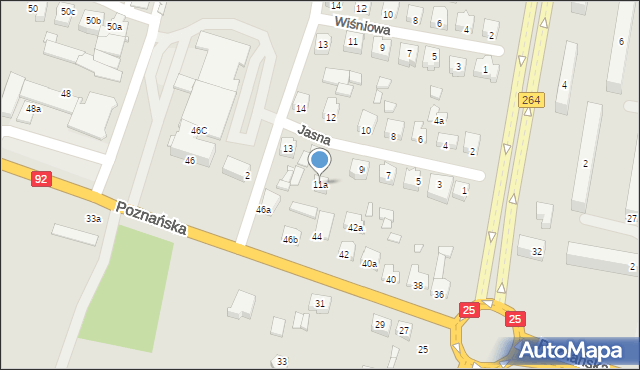 Konin, Jasna, 11a, mapa Konina