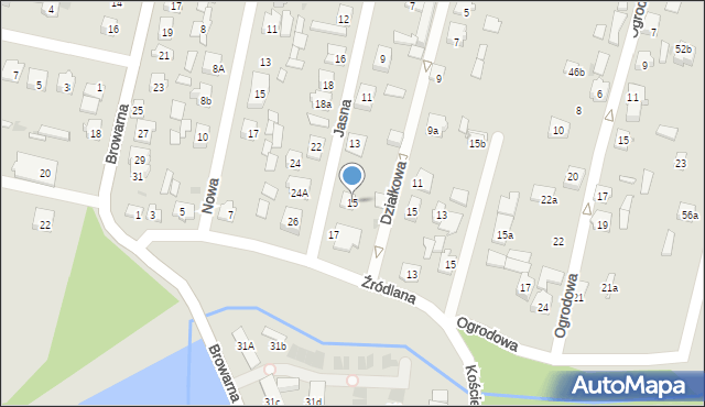 Końskie, Jasna, 15, mapa Końskie