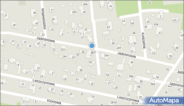 Konstancin-Jeziorna, Jaśminowa, 28, mapa Konstancin-Jeziorna
