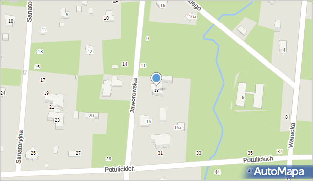 Konstancin-Jeziorna, Jaworowska, 13, mapa Konstancin-Jeziorna