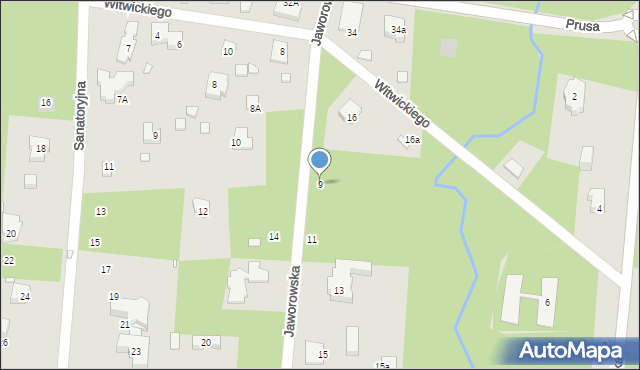 Konstancin-Jeziorna, Jaworowska, 9, mapa Konstancin-Jeziorna