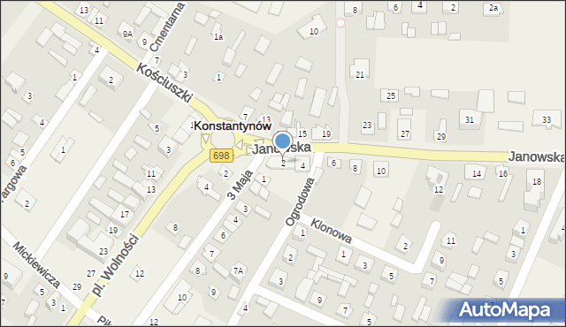 Konstantynów, Janowska, 2, mapa Konstantynów