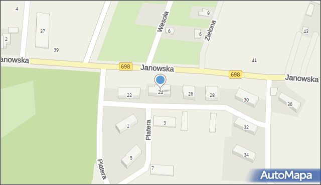 Konstantynów, Janowska, 24, mapa Konstantynów