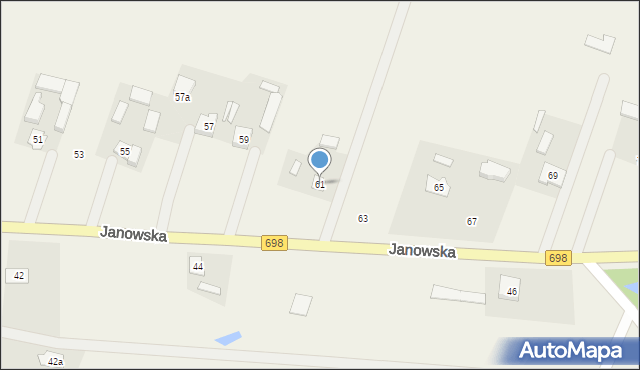 Konstantynów, Janowska, 61, mapa Konstantynów