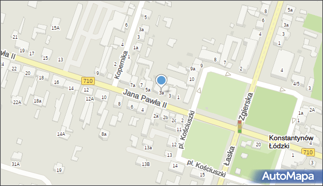 Konstantynów Łódzki, Jana Pawła II, 3a, mapa Konstantynów Łódzki