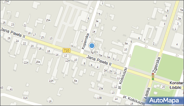 Konstantynów Łódzki, Jana Pawła II, 7a, mapa Konstantynów Łódzki