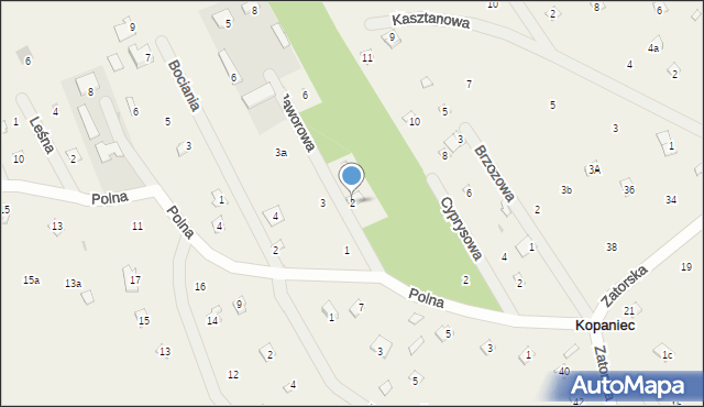 Kopaniec, Jaworowa, 2, mapa Kopaniec