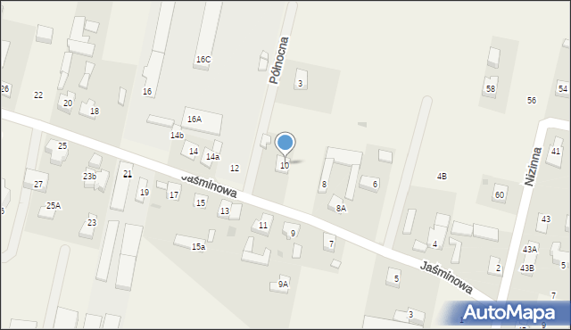 Koprki, Jaśminowa, 10, mapa Koprki