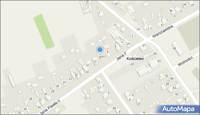 Kościelec, Jana Pawła II, 10, mapa Kościelec