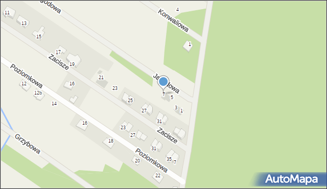 Kostomłoty Pierwsze, Jagodowa, 7, mapa Kostomłoty Pierwsze