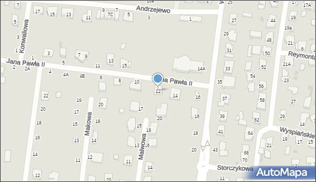 Kostrzyn, Jana Pawła II, 12, mapa Kostrzyn