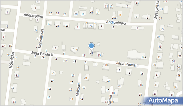 Kostrzyn, Jana Pawła II, 13, mapa Kostrzyn