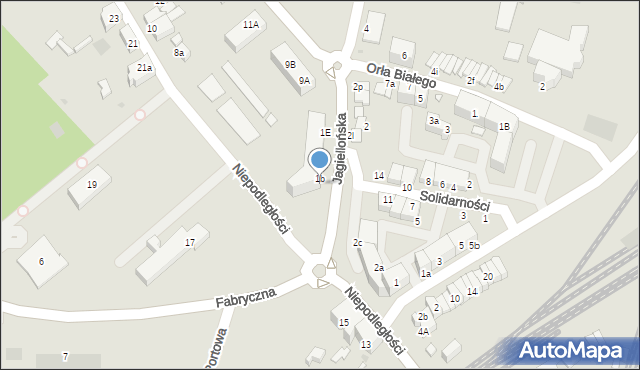 Kostrzyn nad Odrą, Jagiellońska, 1f, mapa Kostrzyn nad Odrą