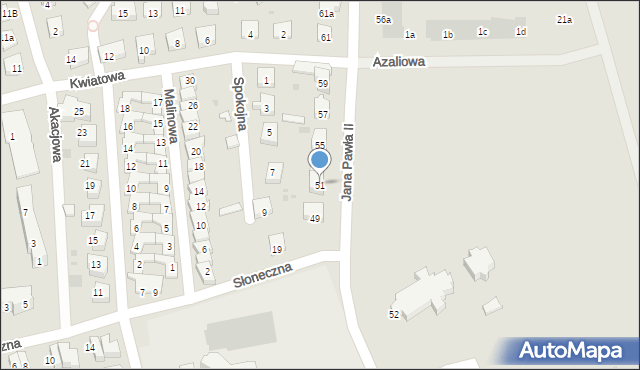 Kostrzyn nad Odrą, Jana Pawła II, 51, mapa Kostrzyn nad Odrą