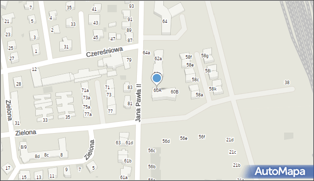 Kostrzyn nad Odrą, Jana Pawła II, 60A, mapa Kostrzyn nad Odrą