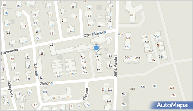 Kostrzyn nad Odrą, Jana Pawła II, 71, mapa Kostrzyn nad Odrą