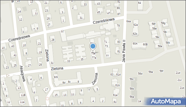 Kostrzyn nad Odrą, Jana Pawła II, 75a, mapa Kostrzyn nad Odrą