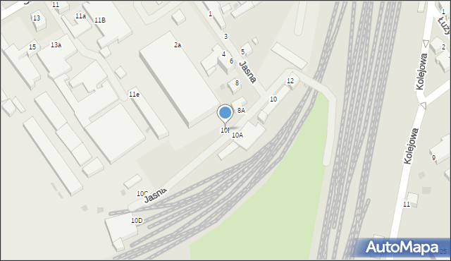 Koszalin, Jasna, 10B, mapa Koszalina