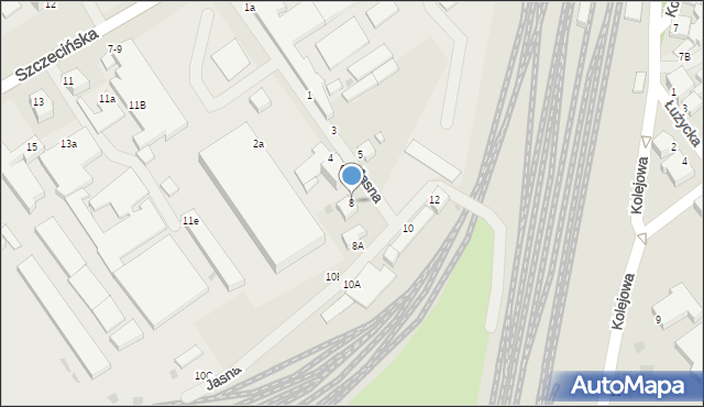 Koszalin, Jasna, 8, mapa Koszalina