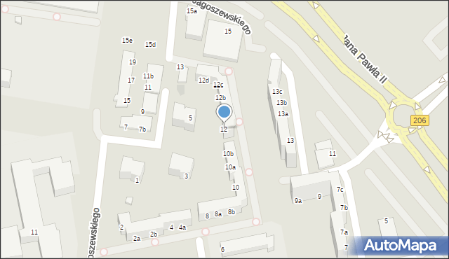 Koszalin, Jagoszewskiego Mieczysława, 12, mapa Koszalina