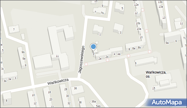 Koszalin, Jagoszewskiego Mieczysława, 2, mapa Koszalina